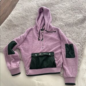 Champion Lavender and Black Sherpa Hoodie